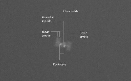 ISS near Venus (with markings)