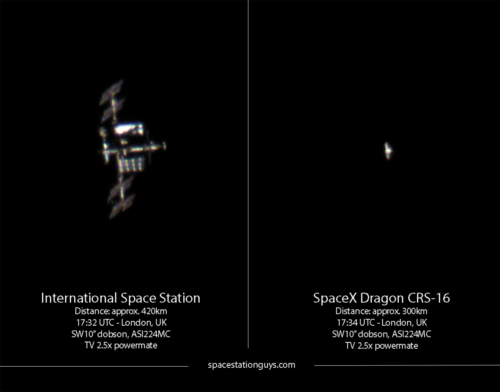 ISS followed by SpaceX Dragon CRS-16 cargo spacecraft photo